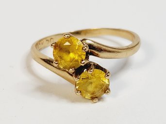 Vintage 10k Yellow Gold Citrine Stone Ring