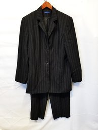 Women's Karen Scott Black Pinstriped Pantsuit Size 14