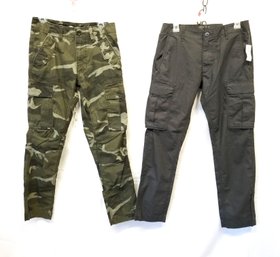 NEW Unisex Old Navy Camo Cargo Jeans And Dark Gray Cargo Trousers Sizes: 28/29 X 30