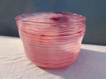 Pink Swirled Glass Bowl