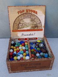 Top Stone Grandes Box With Vintage Glass Marbles #7