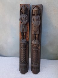 Pair Of Wood Carved Plaques