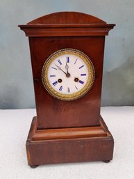 Blue Roman Numeral Faced Mantle Clock