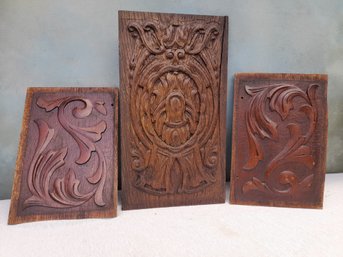 Architectual Wood Carved Plaques Lot #3