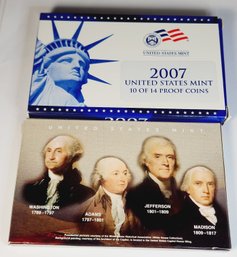 2007 Complete 14 Coin Proof Set -Presidential Dollars Plus United States Proof Set With State Quarter