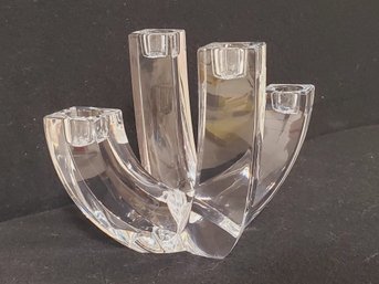 Vintage Marc Aurel For Nachtmann Lead Crystal Contemporary 4 Arm Candle Holder