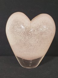 Vintage Murano Salviati Pink Glass Heart Vase By Maria Christina Hamel Sommerso