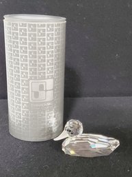 Swarovski Silver Crystal Mallard Duck With Original Box - #7647 NR 80 - Retired