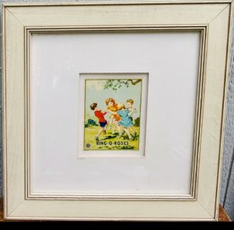 Vintage Fabric Textile Illustration Framed.  Circa 1930 With Certificate Of Authenticity