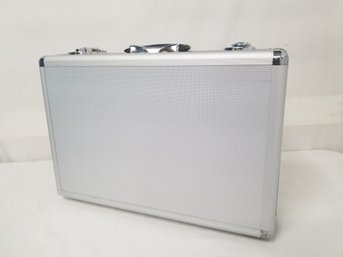 Modern Silver Aluminum Storage Briefcase With Keys