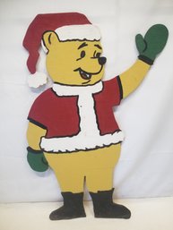 Large Wooden Handmade Christmas Holiday Winnie The Pooh Lawn Decoration 46in