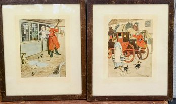 Two Antique Glicee Signed Prints By Brittish Artist Cecil Alden