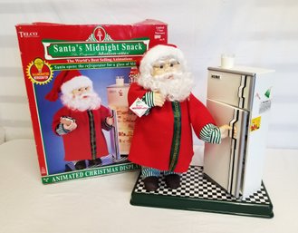 Vintage 1990s Christmas Telco Motion-ettes Santa's Midnight Snack Animated Doll