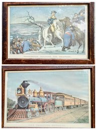 Two Currier And Ives Niceley Framed/preserved Vintage Prints