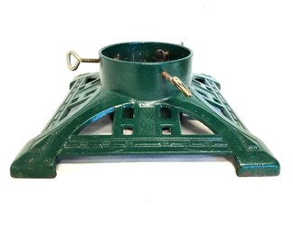 Vintage Ornate 14' Cast Iron Christmas Tree Stand Green