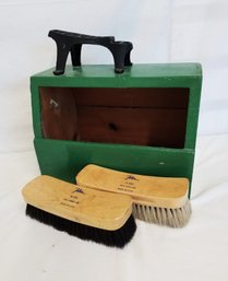 Vintage Handmade Shoe Shine Box With Felton Brushes