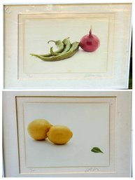 Pair Of Fruit And Vegetable Lithographs Signed And Numbered