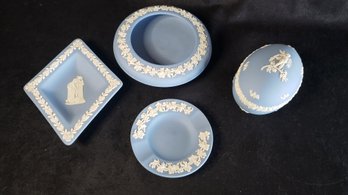 WEDEGEWOOD BLUE JASPERWARE MISC LOT OF 4 PIECES