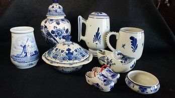 DELFT BLUE COLLLECTION FROM HOLLAND LOT OF 8 PIECES