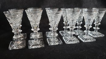 WATERFORD CRYSTAL 9 CORDIAL GLASSES