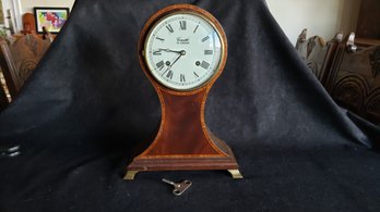 COMITTI CLOCK OF LONDON EDWARDIAN MAHOGANY BALLOON MANTLE CLOCK