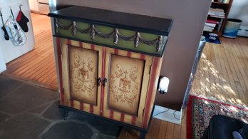 Designer Painted Venetian Style Hall Cabinet