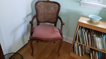 VINTAGE FRENCH STYLE CANE BACK ARMCHAIR