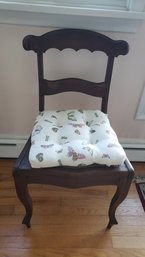 2 MATCHING VINTAGE VICTORIAN STYLE CANE SEAT SIDE CHAIRS WITH PADS