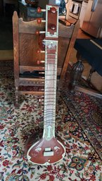 SITAR IN ORIGINAL WOODEN BOX FROM INDIA (MUSICAL INSTRUMENT)