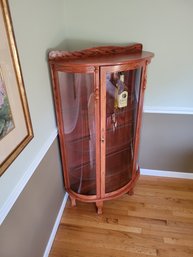 Curved Glass Bourbon Cabinet. / Curio / Retail Display