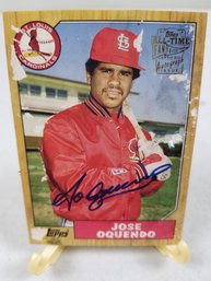 Jose Oquendo Autographed Baseball Card  1987 Topps #133