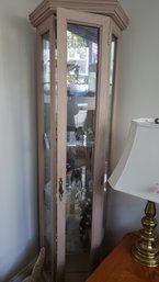 MODERN LIGHTED CORNER CUPBOARD DISPLAY CASE