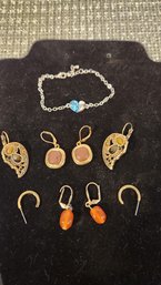 4 Pair Of Earrings And 1 Bracelet