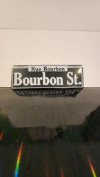 Tin Bourbon St Sign