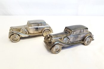 Pair Of Vintage 1937 Metal Rolls Royce Toy Coin Banks