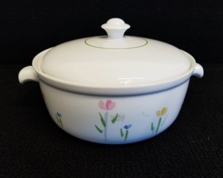 Vintage 80s Studio Nova Fresh Mint Pattern Bake And Serve Casserole Dish With Lid