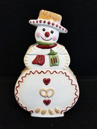 Adorable 'ginger Fancy' Holiday Snowman Cookie Jar By Villeroy And Boch