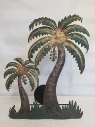 Large Metal Palm Tree Candle Holder