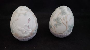 LLADRO EGGS LOT OF 2 -SWANS AND BABY BIRDS