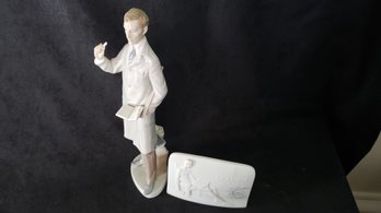 LLADRO LARGE FIGURINE OF A DOCTOR PLUS A LLADRO SIGN