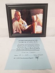 Framed Autographed Photo Charlize Theron With COA