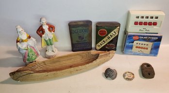 Great Lot Of Vintage Items ~ Cigarette Tins Etc.