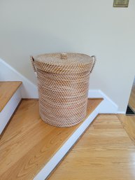 Hamper - Round And Woven. Nice Colors. - - - - - - - - - - - - - - - - - -  - -  - - - - - - - -  Loc: Garage