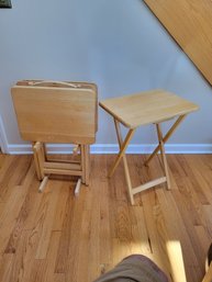 T.V. Tables - White Oak With Caddy.  Football Season Is Here! - - - - - - - - - - - - - -- - - - - Loc: Garage