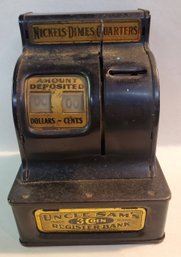 Antique 'UNCLE SAM'S 3 COIN REGISTER BANK' Durable Toy And Novelty Corp.