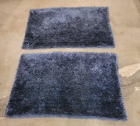 Bath Mats In Cerulean Blue.  For The Pair. - - - - - - - - - - - - - - - - - - - - - - - - - - - - -Loc: S1