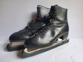 Men's Black Leather Figure Ice Skates