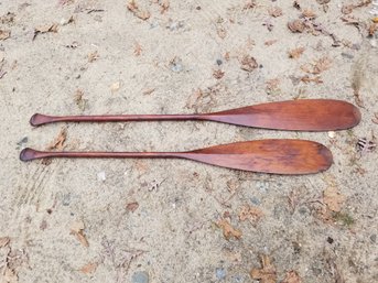 Antique Canoe Beaver Tail Wooden Paddles