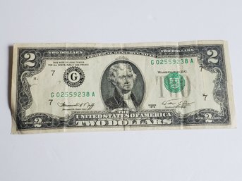 1976 US $2 Bill Banknote Paper Money