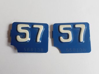 Pair 1957 Rat Rod Year License Plate Tags